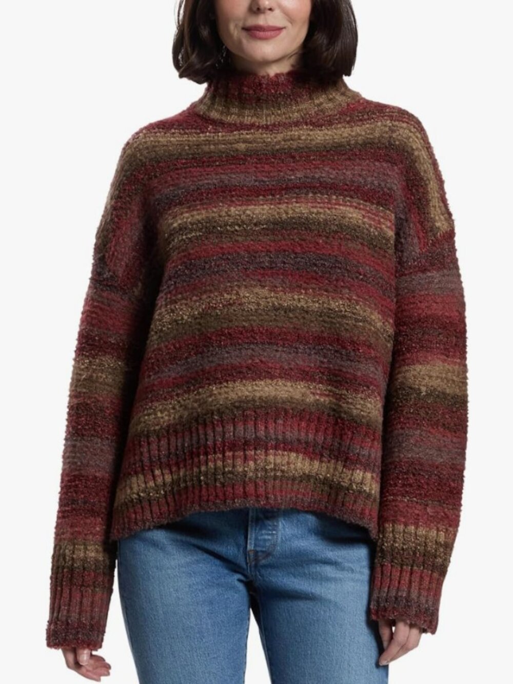Prana NWT Unbounded Wool Blend Mock Turtleneck Sweater in fall colors-Size Small